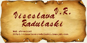 Višeslava Radulaški vizit kartica